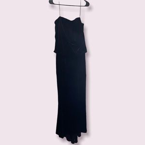 Brown velvet floor length dress